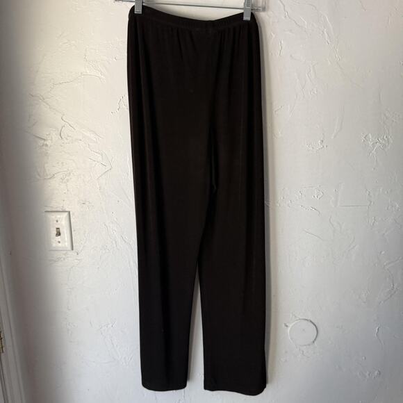 Chicos Travelers Pants 2 (M) Short Brown Pull On Wide Leg Comfortable Stretch - Picture 7 of 9